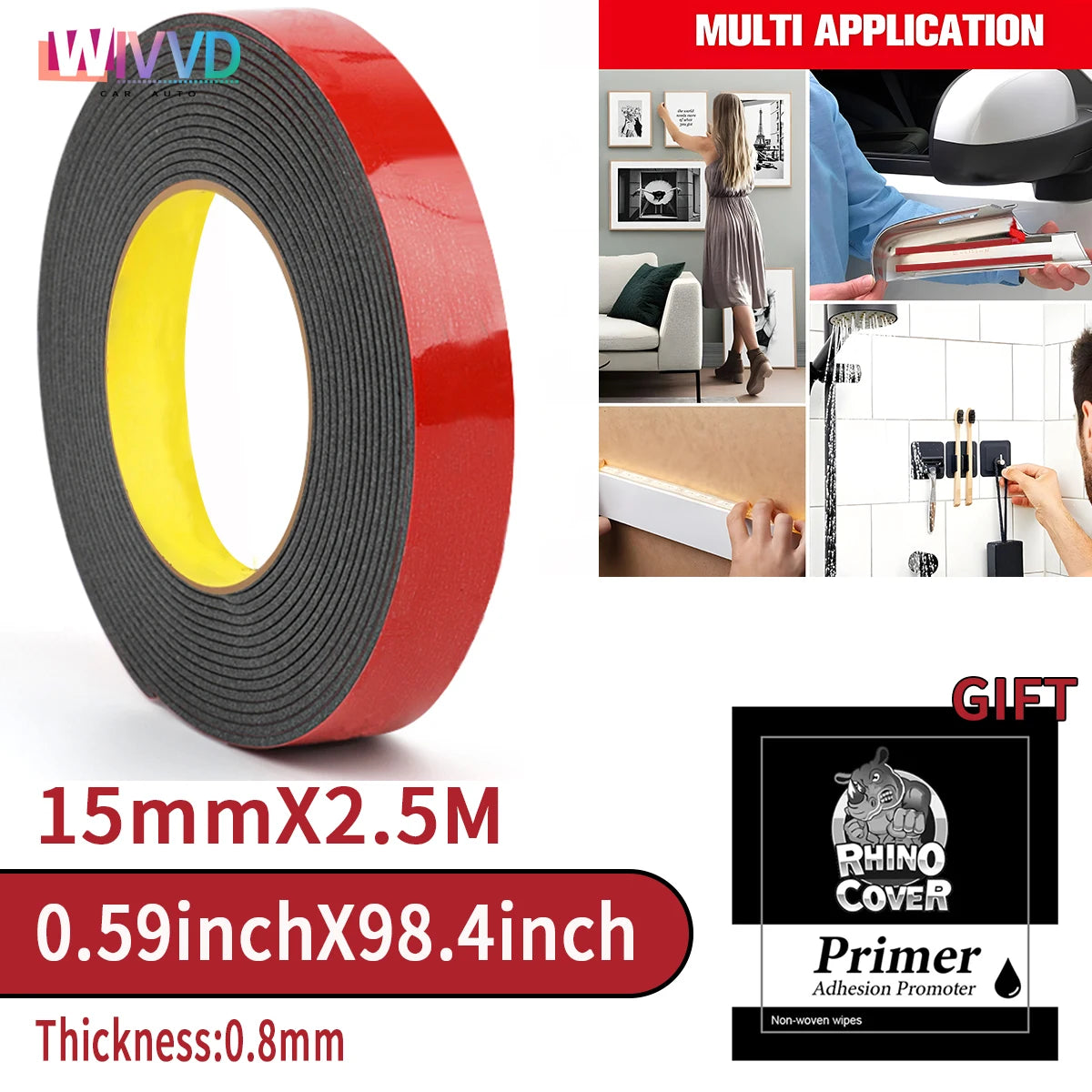 Double Sided Tape Adhesive Tape 2.5m Extra Strong Double Tapes Special Double-Sided Tape For Phone Lcd Car Screen Repair Tape Qme 15mm