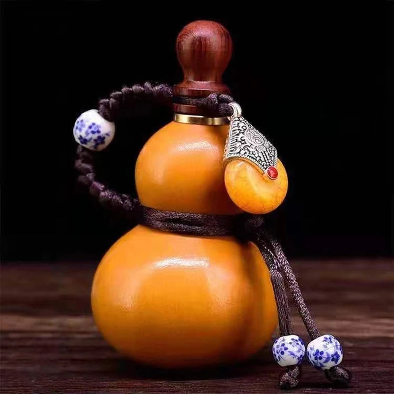 Multi-use Gourd Wine Jar Decoration Empty Portable Qme Yellow
