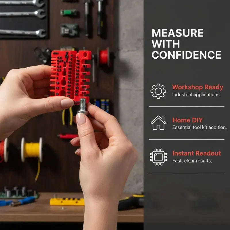 Thread Checker 3D Printed Wire Screw Measuring Tool Drill Bit Gauge Qme