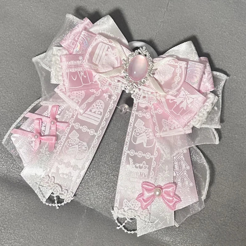Ladies Lolita Bow Tie Butterfly Bow Versatile Ribbon Brooches Pins Shirts Skirts Accessories Handmade Jewelry Gifts Qme