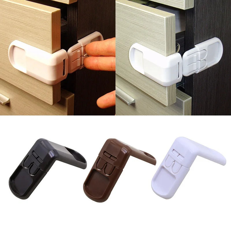 Baby Safety Drawer Locks Double Snap Multifunction Anti-Pinching Hand Cabinet Child Protection Security Qme