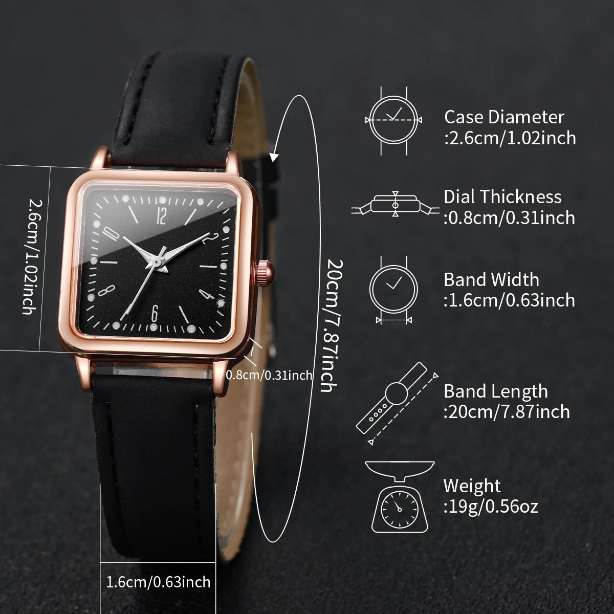 Fashionable small square female student digital scale simple belt alloy watch Qme