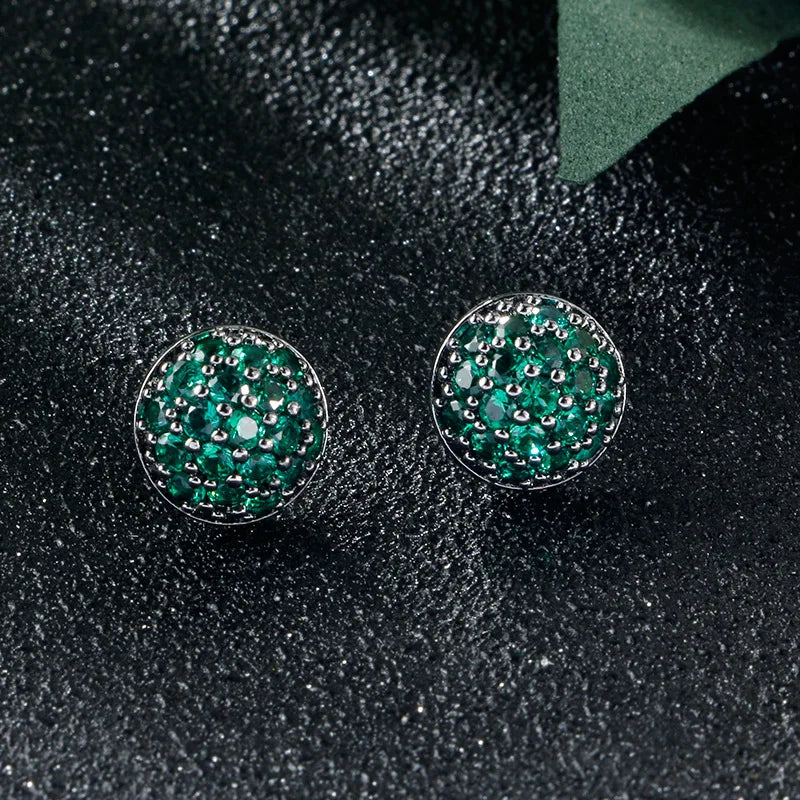 Hot Sale Women’s Stud Earrings - Copper Inlaid Zircon Niche Elegant Jewelry Crystal Rings Modern Bridal Wedding Trendy Jewelry Qme Green