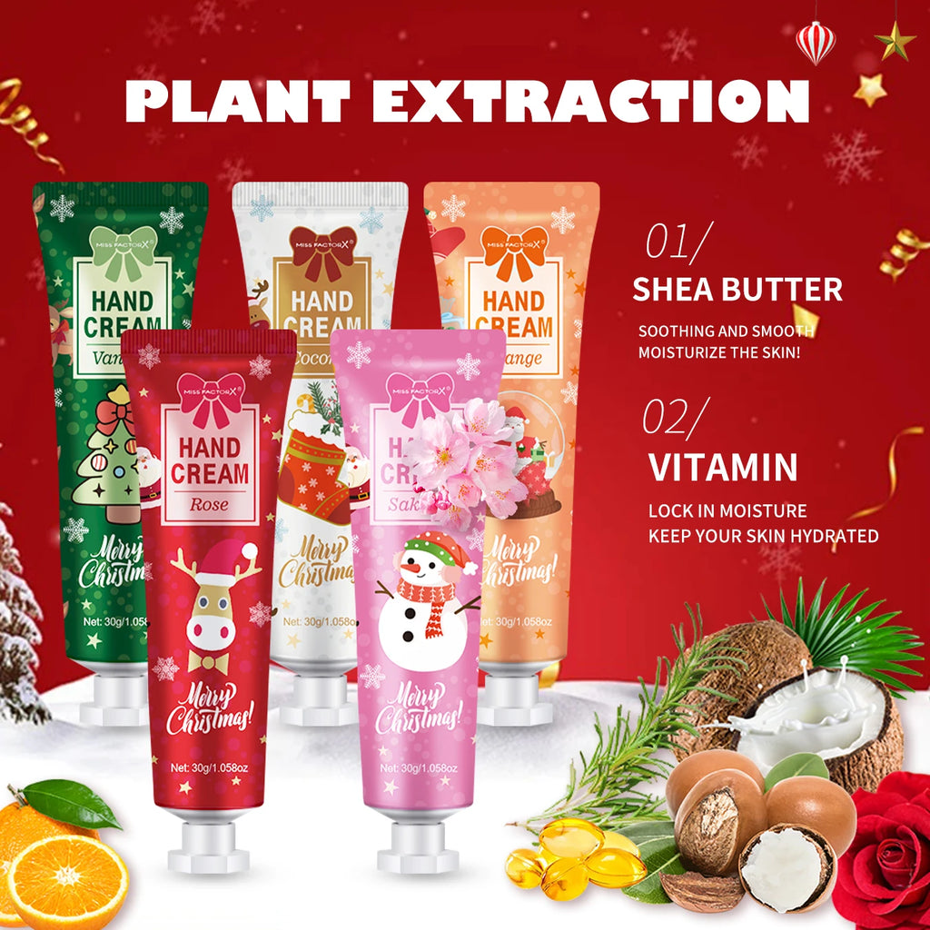 30PCS/Box Christmas Gift Box, Hand Cream in Bulk, Smooth Hand Skin, Christmas Cards and Gift Gauze Bags, Gifts for Women Qme
