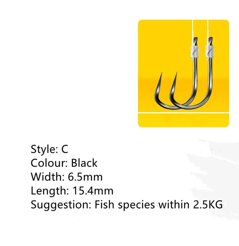 20Hook /10 Pair of New Fine Packaging Fishing Tackle Fishing Line Double Hook Manual Double Hook Fishing Tools Hook Bait Qme C