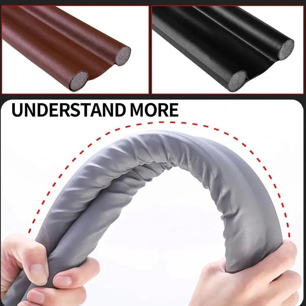 1-4pcs Flexible Door Seal Strip Soundproof Windproof Cuttable Anti-cold Washable Door Gap Weatherstrip Self Adhesive Strip Qme