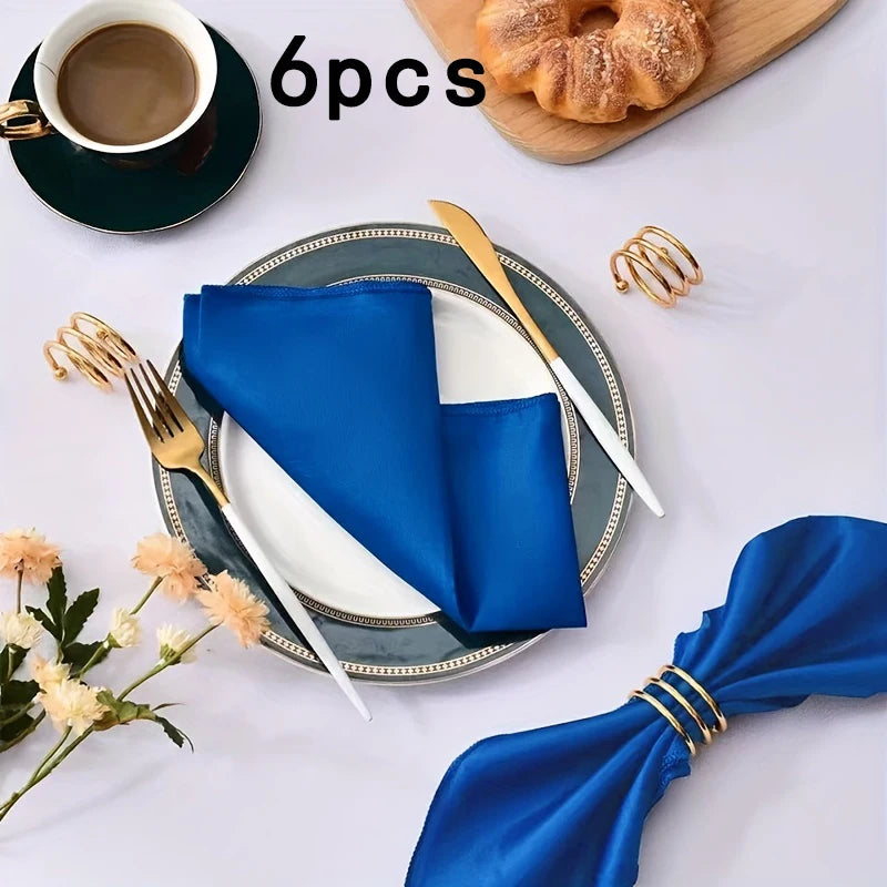 6 Household Kitchen Restaurant Decoration Napkins Cups Flower Shops Qme Blue