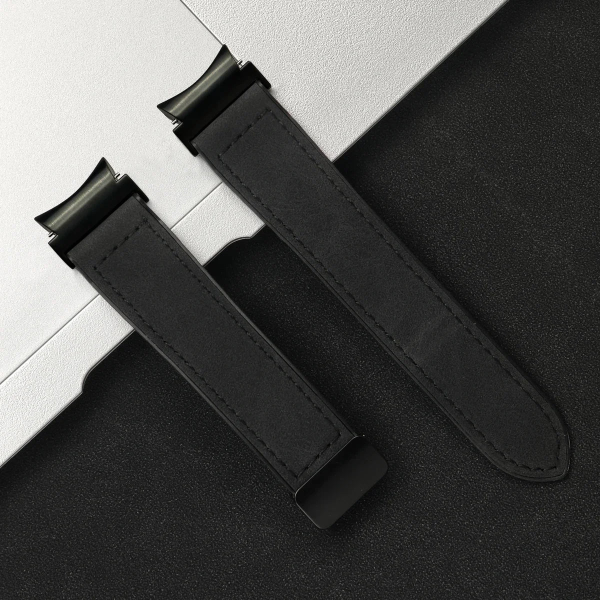 20mm Quick fit Leather Band for Samsung Galaxy Watch 6 5 4 40 44mm watch 5 pro 45 for 6/4 classic 43 47mm 42 46mm No Gaps Strap Qme B Galaxy 5 Pro 45mm