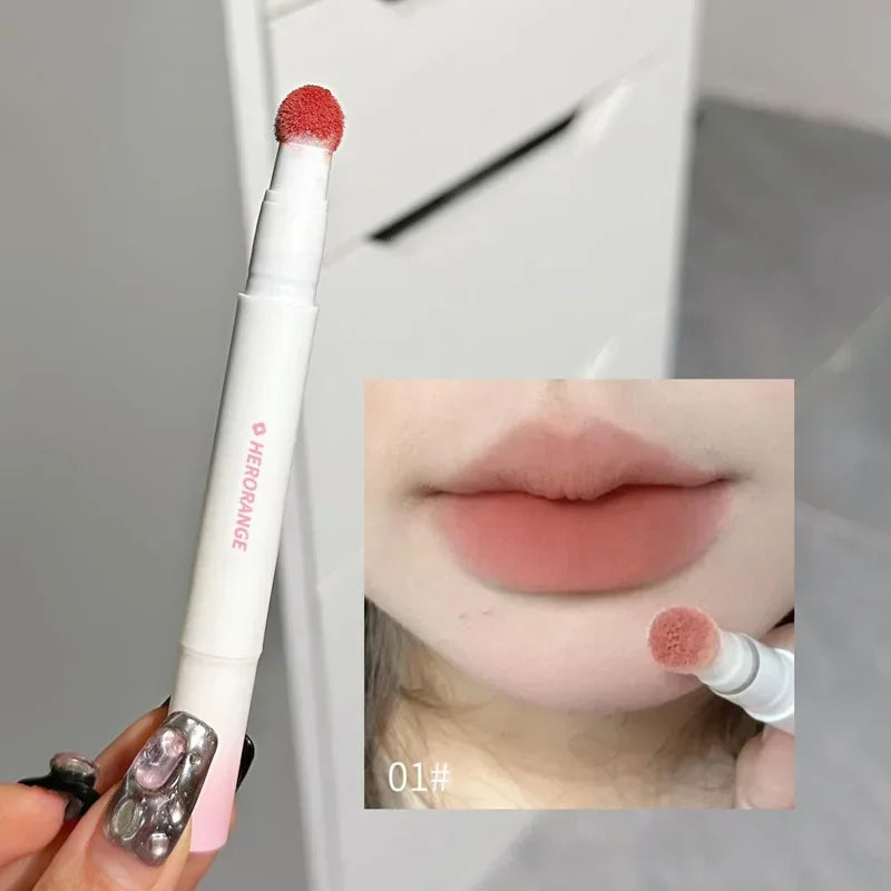 Liquid Lipstick With Cushion Applicator Velvet Matte Lip Gloss Moisturizing Creamy Soft Liquid Blush Lip Stick Multi-uses Makeup Qme 01