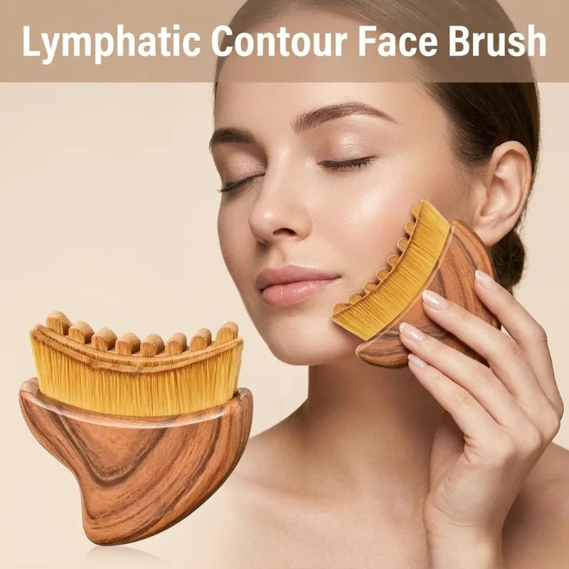 Portable Lymphatic Contour Face Brush Facial Sculpting Drainage Tools Qme