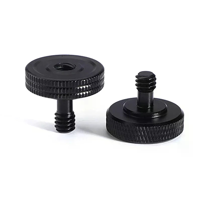 1 4 Dual Nuts Tripod Mount Screw Double Layer Thread Adapter Black Qme
