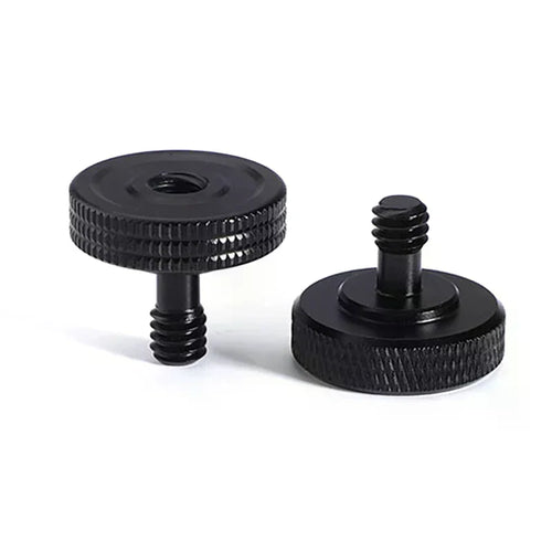 1 4 Dual Nuts Tripod Mount Screw Double Layer Thread Adapter Black Qme