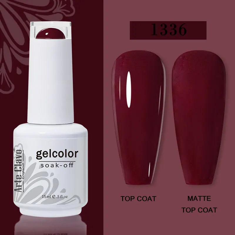 Arte Clavo15ml Gel Nail Polish Burgundy Red Brown Chocolate Art Soak Qme