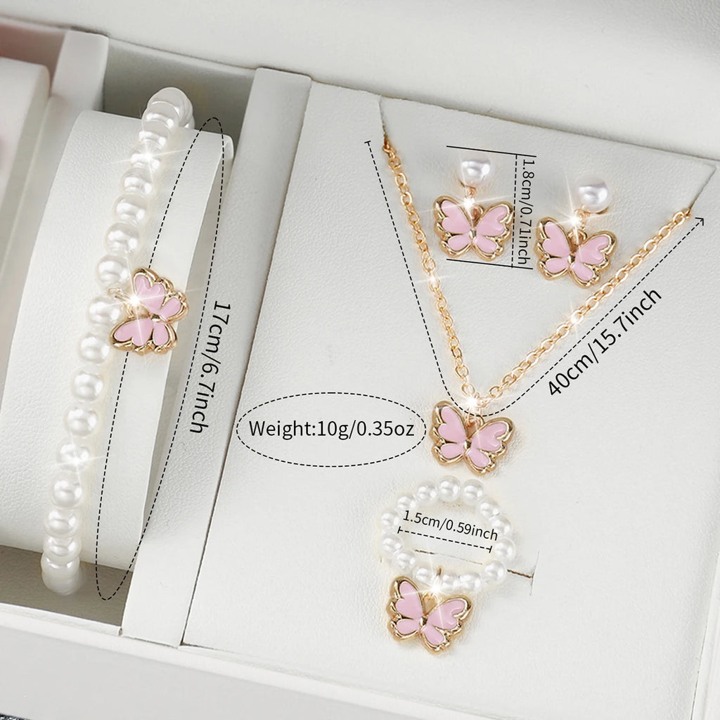 Women's Watch with Rhinestone Butterfly Dial, Leather Bracelet, Quartz Watches, Jewelry Set Without Box, Fashion, 6pcs Qme