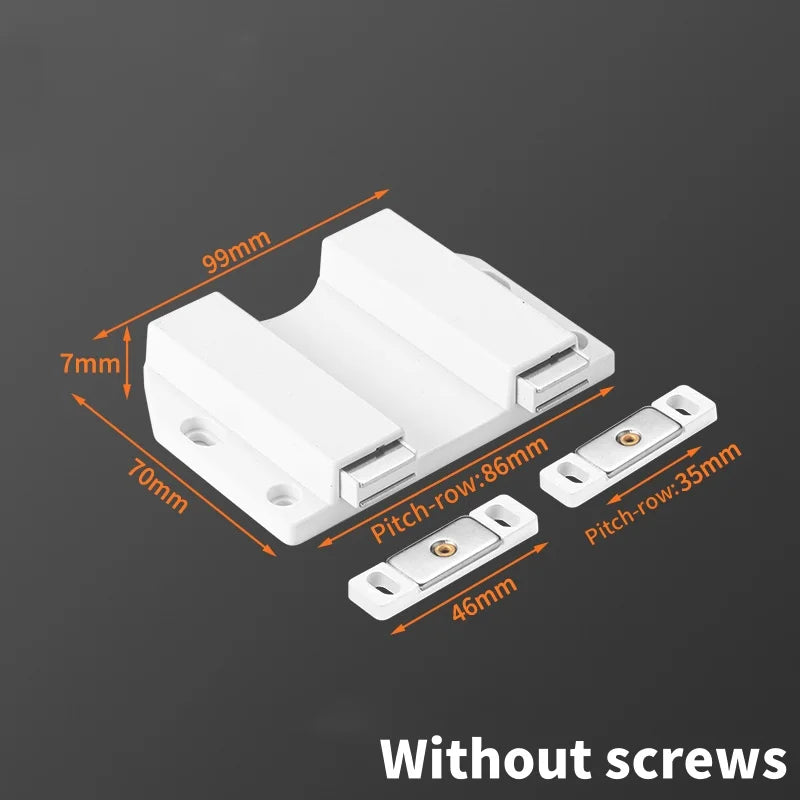 Magnetic Push To Open Latches Pressing Door Panel Drawer Clothes Cabinet Doors Bouncer Handle Free Strong Magnetic Door Closer Qme Double Door-White