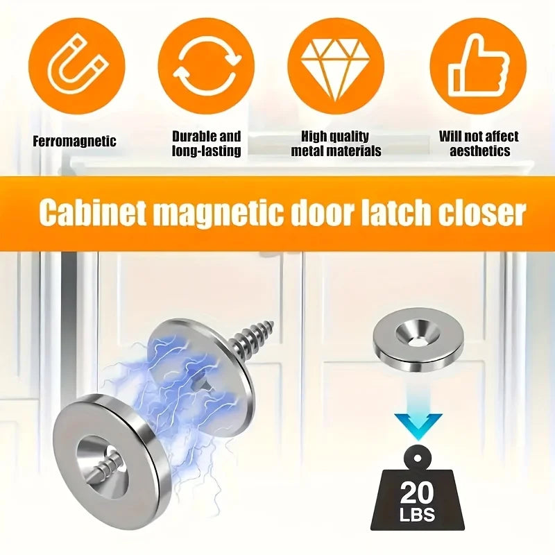 3sets Cabinet Magnetic Buckle, Door Latch, Cabinet Door Lock, Magnetic Closure For Cabinet Doors And Drawers Qme