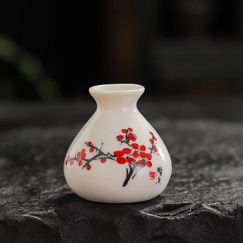 DIY Decoration Miniatures Flower Vase Crafts Giftretro White Chinese Qme A4