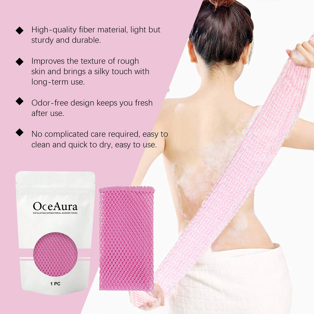 Back Scrubbing Towel Durable Exfoliating Body Towel Cleansing Skin Polishing Cloth Oil Control Dirt Removal Bath Accessories Qme
