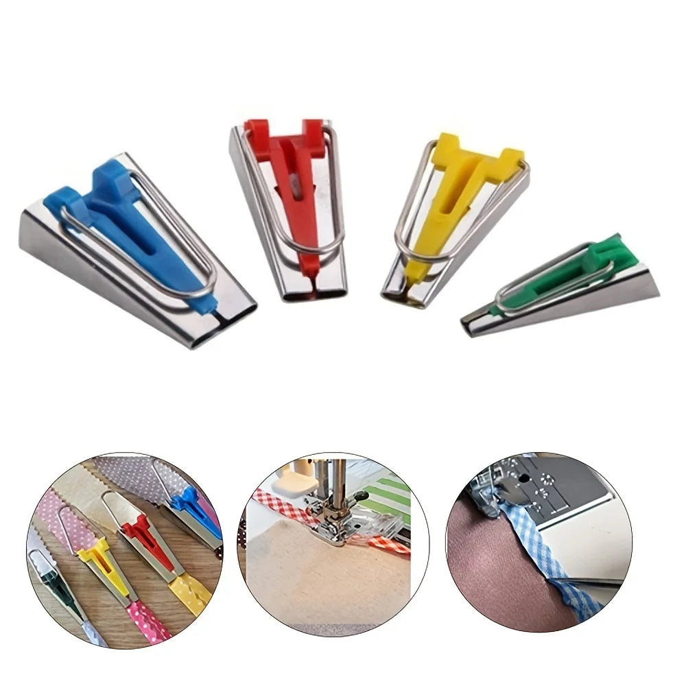 4/5pcs Set Bias Tape Maker Splicing Cloth Maker Binding Tool Overlocking Stitch Quilting Sewing Accessories DIY Craft Qme
