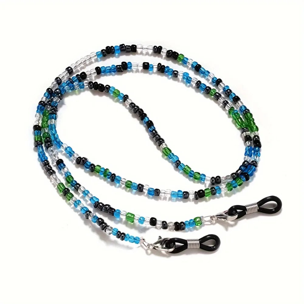 4pcs Beaded Glasses Rope Chain Hanging Neck Anti Drop Decoration Qme