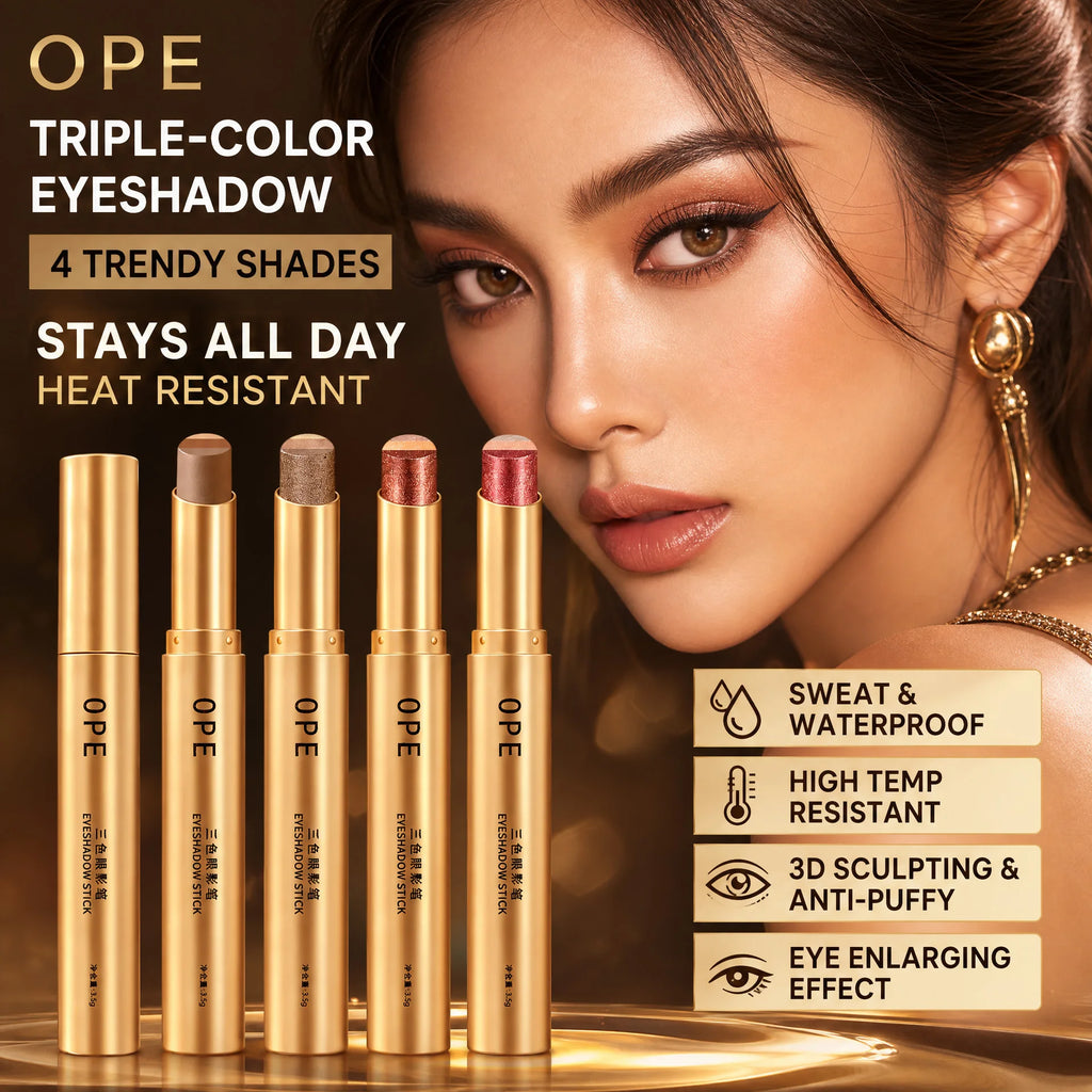 OPE Triple Eyeshadow Stick 4 Colors Available Waterproof Long-lasting Qme
