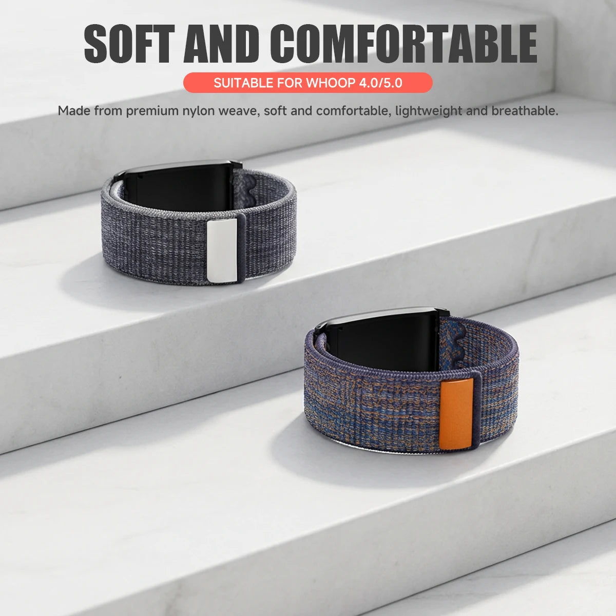 Watchband Compatible with Whoop 4.0 5.0 Elastic Nylon Bracelet Lightweight Adjustable Bracelet for Whoop 5.0 Strap Accessories Qme