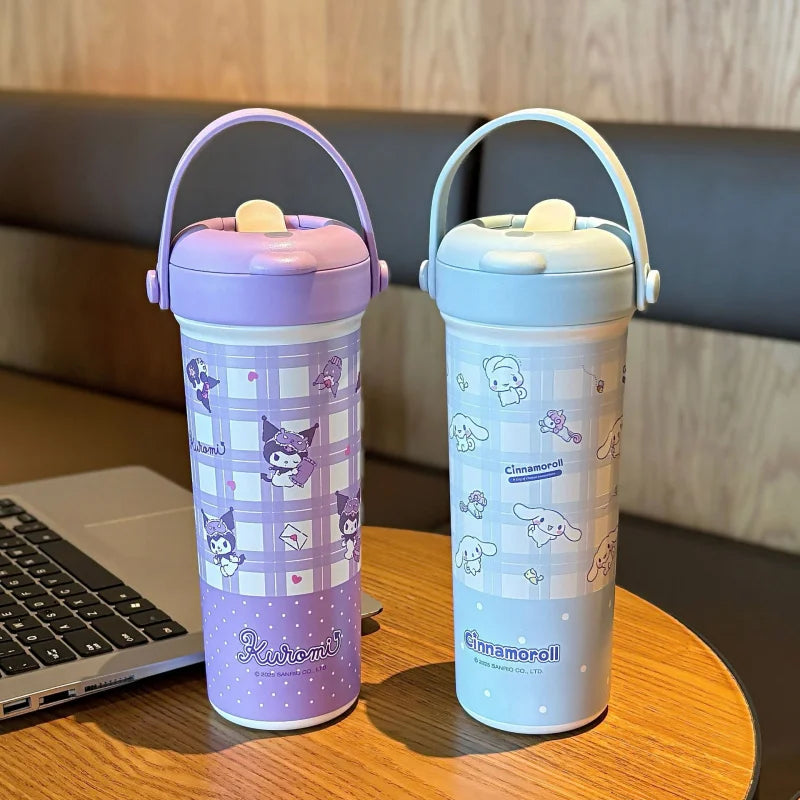 Kuromi Large-Capacity Insulated Cup Stylish New Model Insulated Straw Water Cup Student Water Bottle Qme