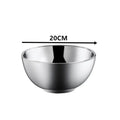 Stainless Steel Threaded Rice Bowl Dough Round Soup Double Layer Qme 20CM