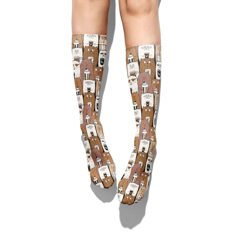 Cute Animal Women's Socks Unisex Crazy Hip-hop Fun Creative Design Qme