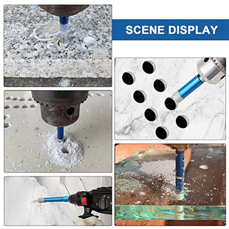 A02F-1 Set Marble Vitrified Tile All- Tile Glass Drill Hole Opener Glass Drill 7-Piece Diamond Drill Qme