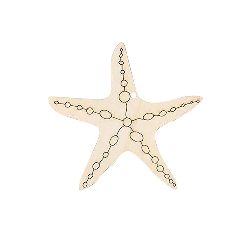 5Pcs Blank Marine Animal Wooden Crafts Painting Graffiti Material Art Coloring Pendant For Children Handmade Decor DIY Material Qme 4