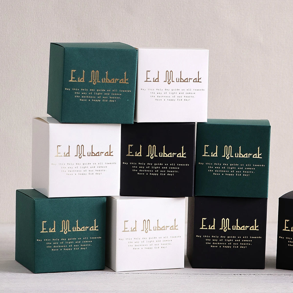 10Pack Eid Mubarak Gift Boxes, Perfect for Candies, Chocolates and Small Gifts, Ramadan Gift Boxes Islamic Muslim Festival Happy Qme