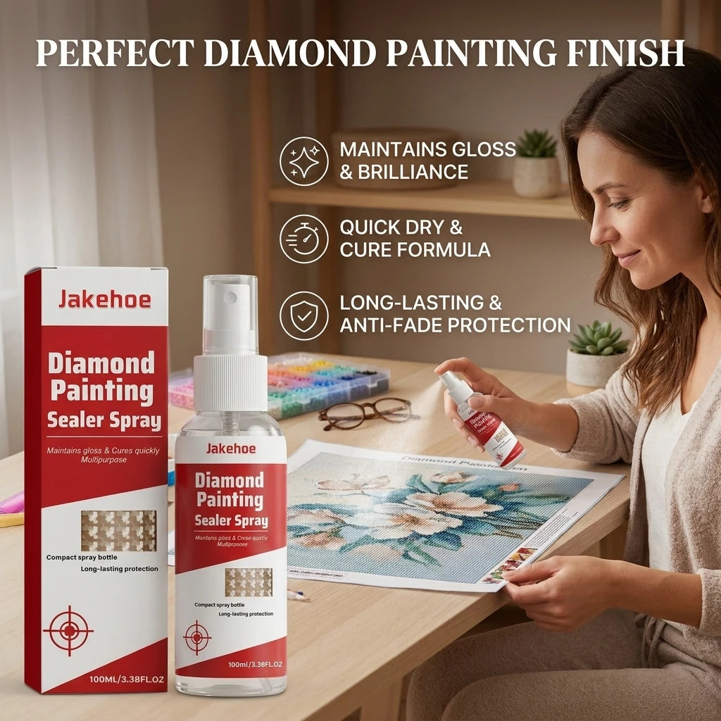 Diamond Painting Sealer Spray Fast Curing Transparent Coating Preserve Sparkle Shine Prevent Fading Diamond Art Protective Spray Qme
