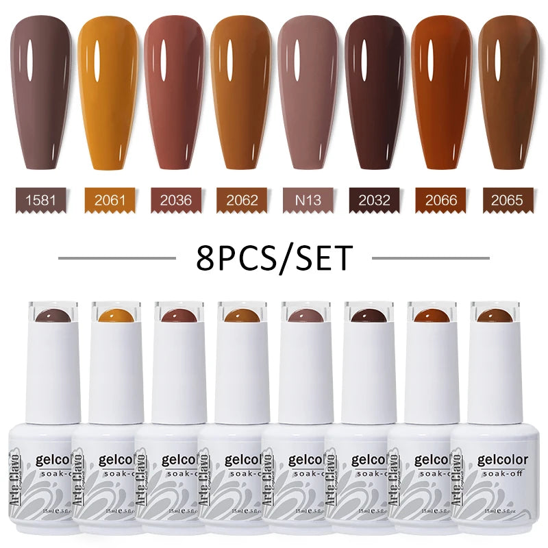 Arte Clavo 4 6 8 Gel Nail Polish Art Soak Off UV Colorful Semi Qme