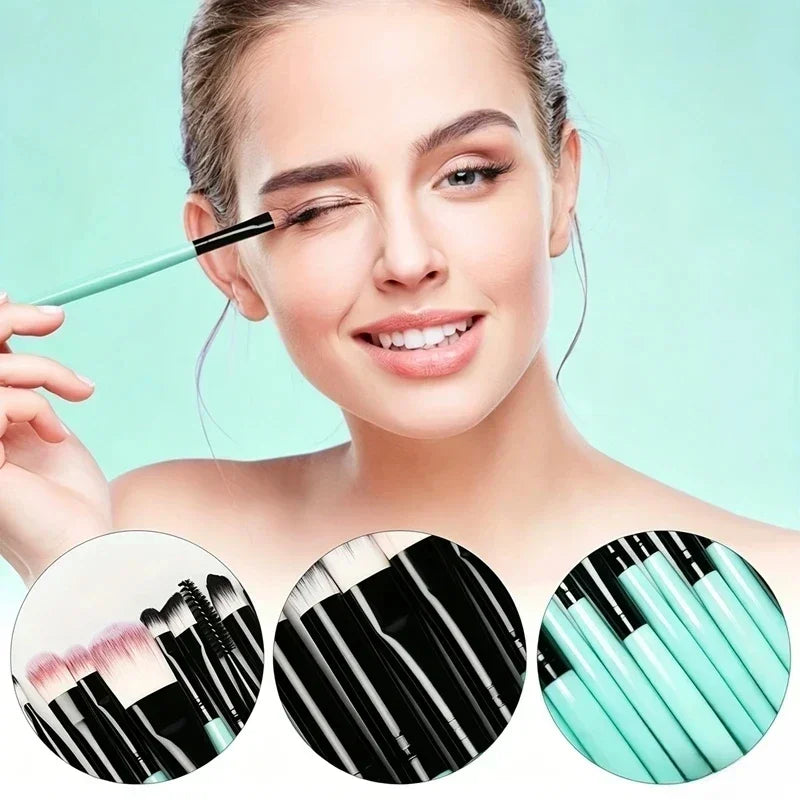Makeup Brushes Set 20pcs Soft Eye Brush Kit Professional Foundation Concealer Blending Makeup Brush Beauty Tool Makeup Kit Qme