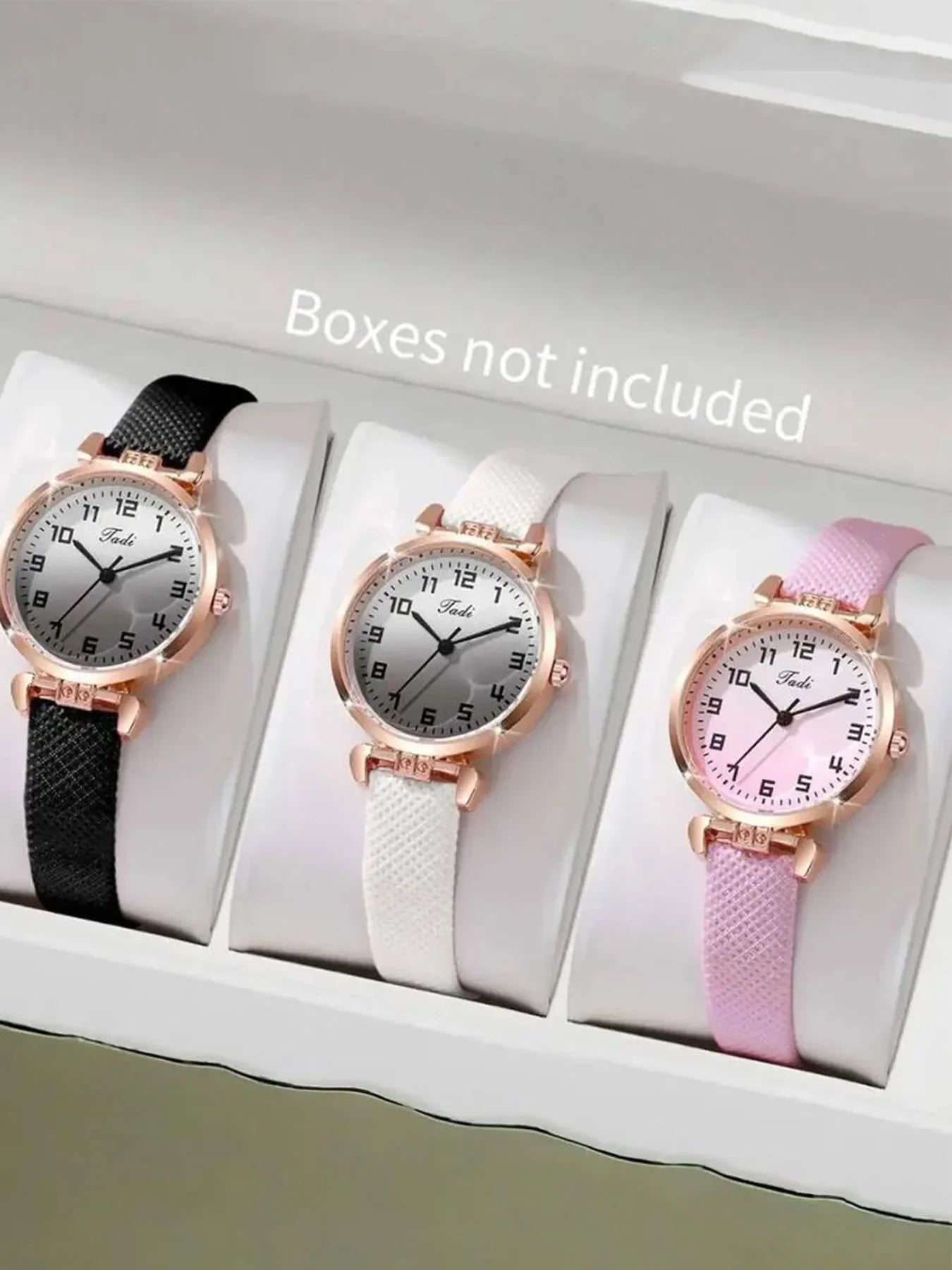 3/5-piece watch set for female niche, small and fresh students, gradient color, artistic style, digital scale women's watch Qme