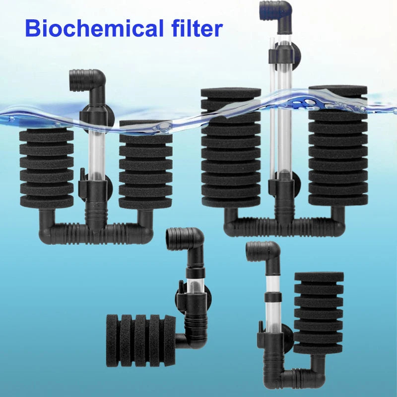 Aquarium Silent Filter Sponge Fish Tank Air Pump Skimmer Biochemical Qme