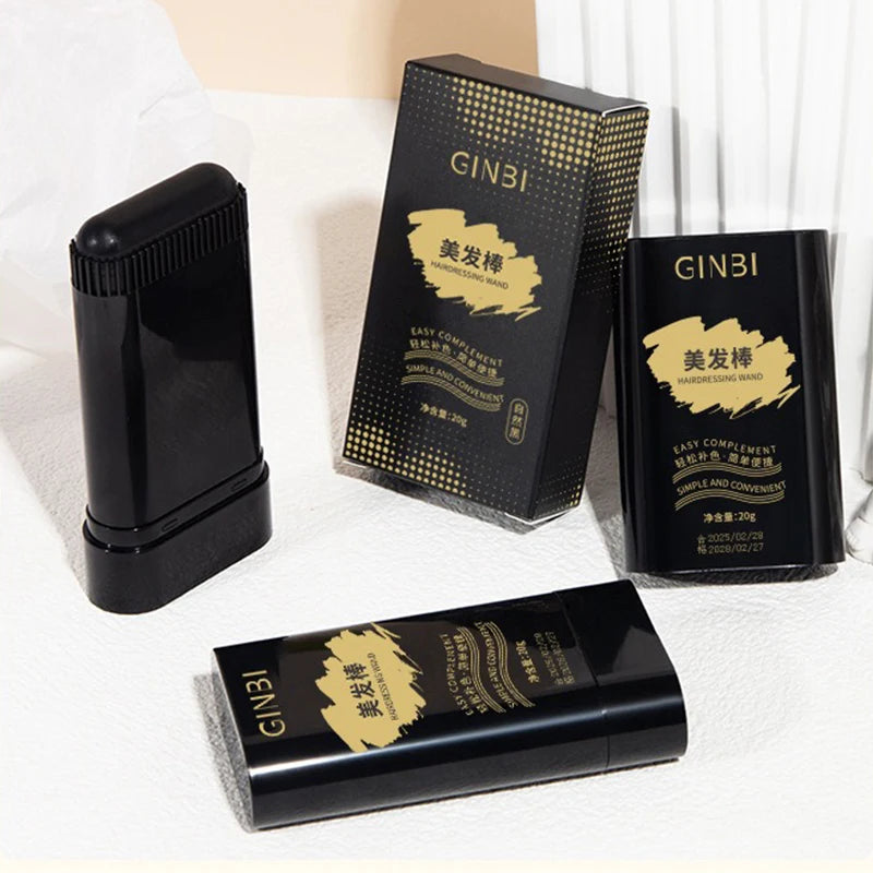 Temporary Hair Color Stick with Comb Natural Gray Coverage Black Brown Hair Root Touch Up Stick Portable Hair Color Non Greasy Qme