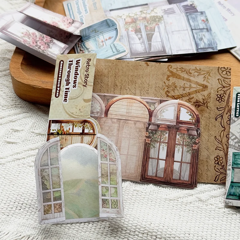1pack Handbook Material Stickers Collection Light Vintage Window Organs 10pcs Per Pack Door and Window Themed Time1pack/2p Qme