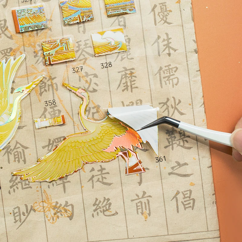 TIANZI 4 Sheets Cute Miniature Painting Room Scene Stickers 3D DIY Diorama for Junk Journal Scrapbooking & Stationery Supplies Qme