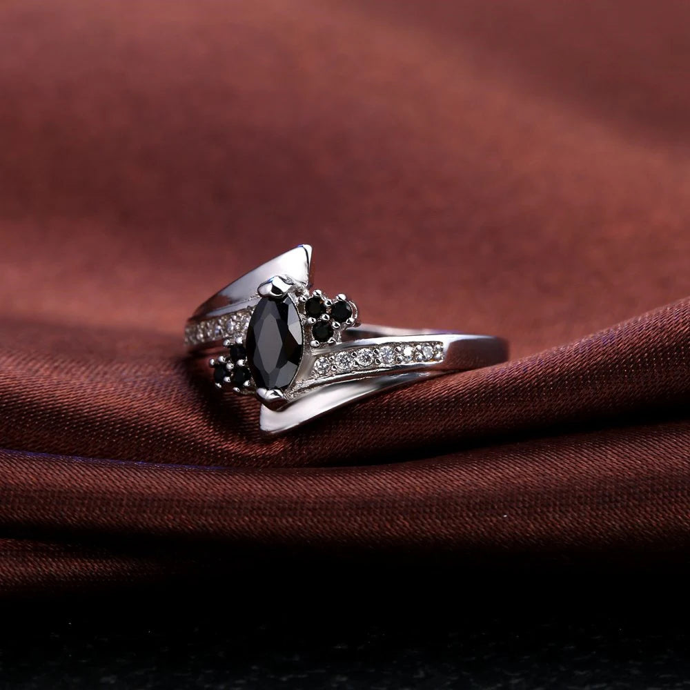 925 Sterling Silver Color Engagement Ring Fashion Jewelry Classic Style Austrian Crystal Prong Setting Women Girls Wholesale Qme