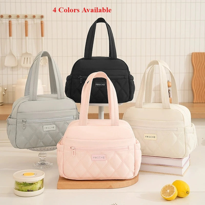 Hot Sale Large Lunch Bag Women Waterproof Concise Convenient Fresh Cooler Bags Thermal Breakfast Food Box Portable Picnic Travel Qme