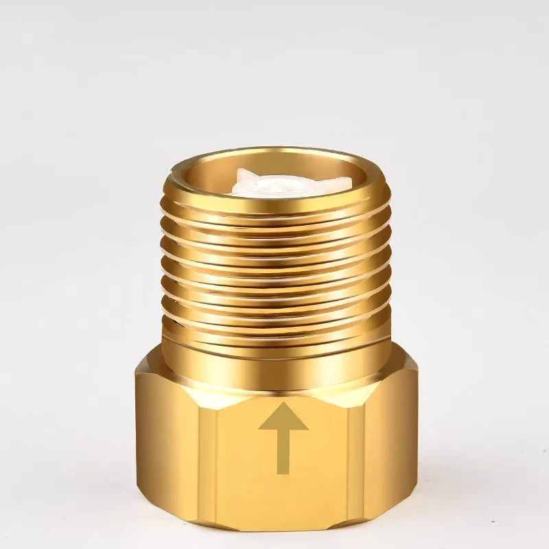 Yellow copper check valve G1/2 internal thread to G1/2 external thread anti backflow one-way toilet plug - suitable for bathroom Qme 1PC
