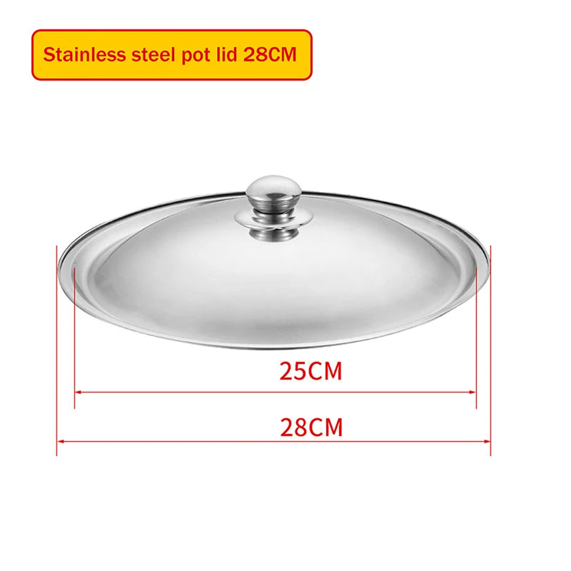 10- Stainless Steel Round Pot Lid Universal Replacement Frying Pan Qme CM28