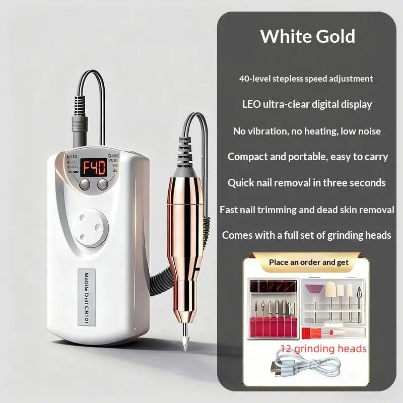 All-in-one Electric Manicure Tool 12 Heads Professional Home Nail Qme A2