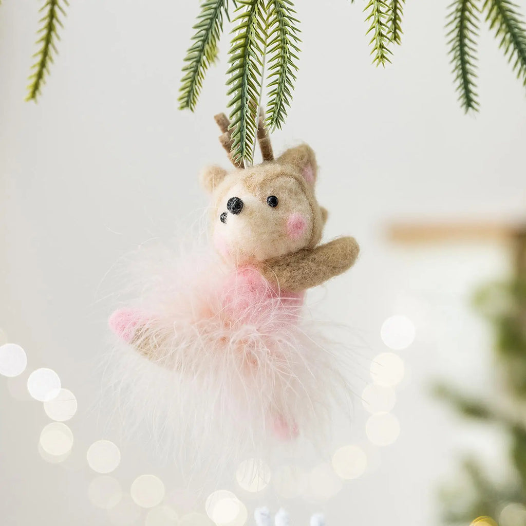Christmas Ornaments Animals Felt Animal Ornament Festive Craft Qme