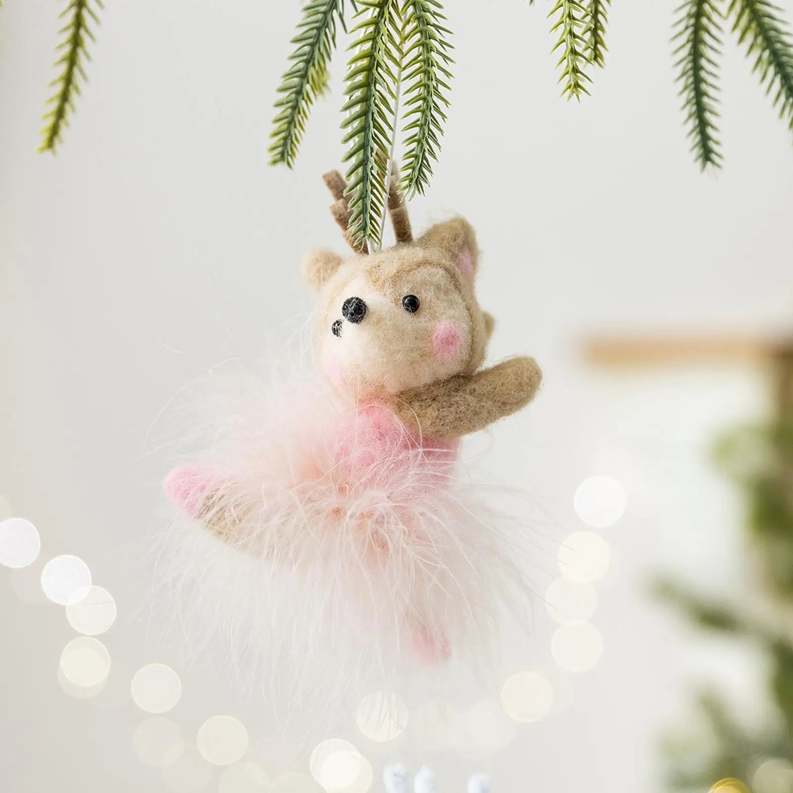 Christmas Ornaments Animals Felt Animal Ornament Festive Craft Qme