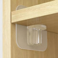 4-Pack No-Drill Cabinet Shelves with Strong Adhesive, Support Hooks Qme Clear