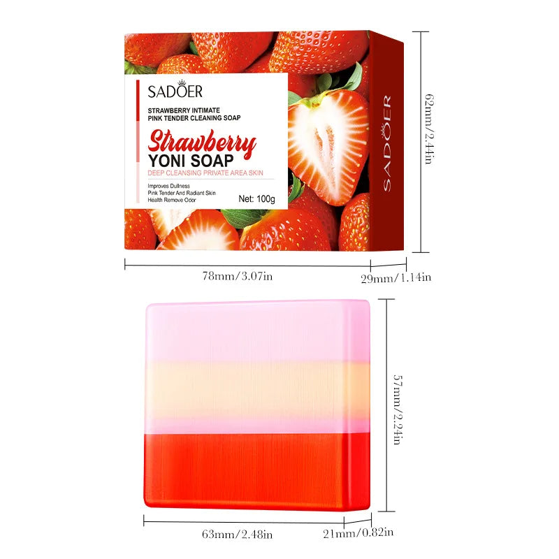 Strawberry Intimate Soft Tender Cleaning Soap Moisturizing Fragrance Qme