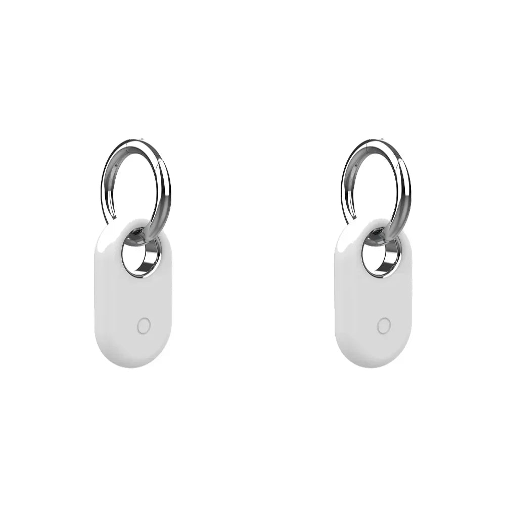 For Samsung Galaxy SmartTag 2 Locator Tracker Case Keychain Anti-Scratch Protective Skin Cover For Smart Tag Tracker Holder Qme 2PCS White
